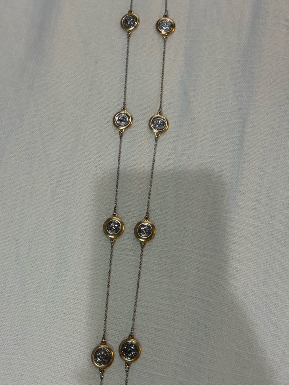 Chicos Multi-Coin Two-Tone Necklace